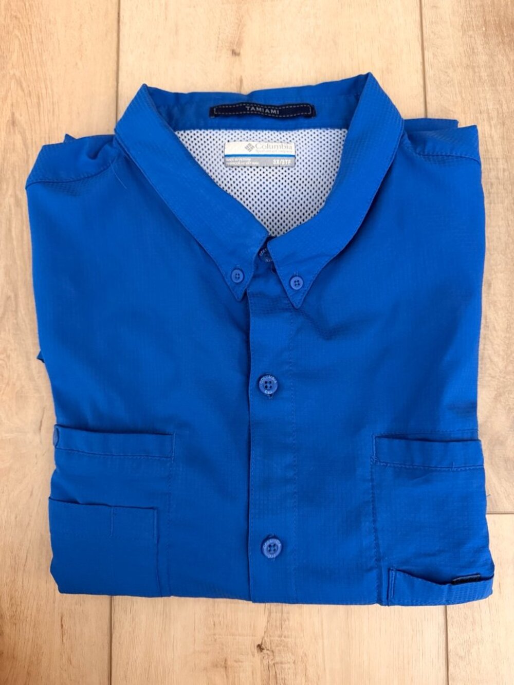 Columbia PFG Tamiami Men’s 3X Blue Omni-Shade Vented Fishing Shirt